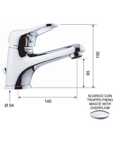 Смеситель для раковины Remer Kiss K10L Хром