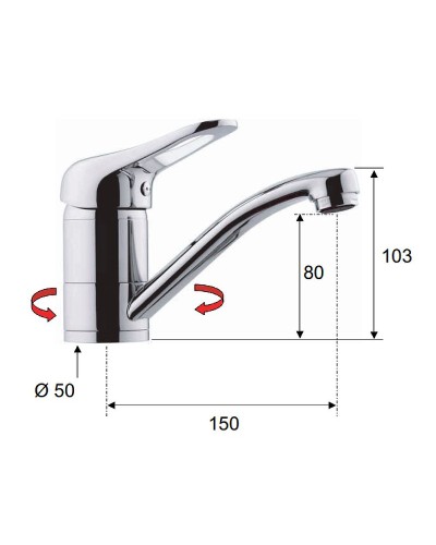 Смеситель для раковины Remer Kiss K11G Хром