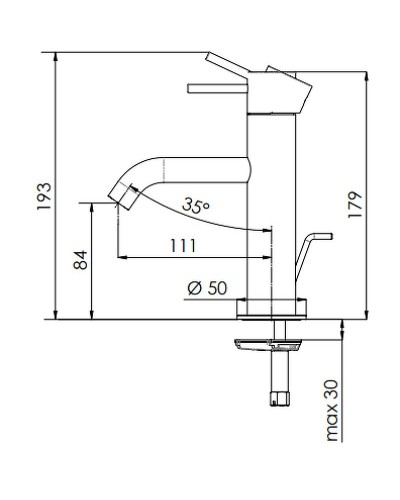 Смеситель для раковины Remer X-Style X10NO Черный матовый