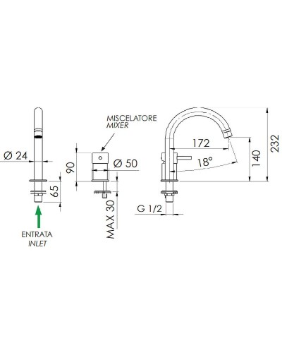 Смеситель для раковины Remer X-Style X57BO Белый матовый