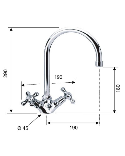 Смеситель для раковины Remer Liberty 13ULIce Хром