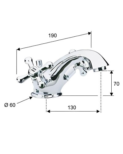 Смеситель для раковины Remer Liberty 13LIce Хром