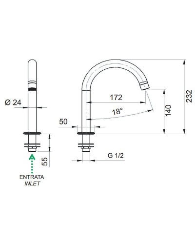 Смеситель для раковины Remer Class Line L57 Хром