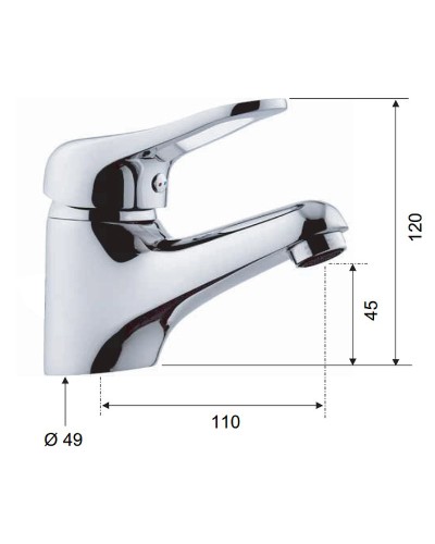 Смеситель для раковины Remer Kiss K11 Хром