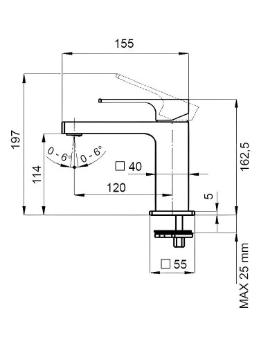Смеситель для раковины Remer Absolute AU11 Хром