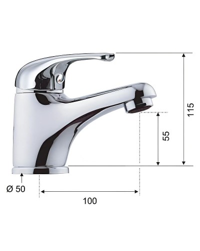 Смеситель для раковины Remer Серия 35 F102 Хром