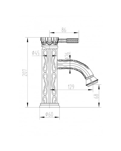 Смеситель для раковины Milacio Villena MC.504.BR