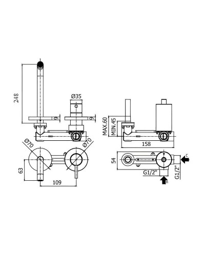 Смеситель для раковины Paffoni Light LIG106ST70 Сталь