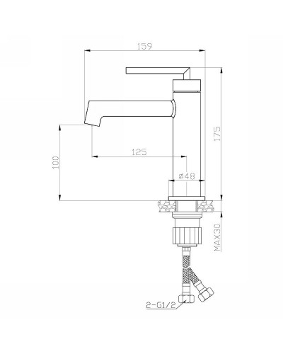 Смеситель для раковины BelBagno Acqua ACQUA-LVM-NERO Черный матовый