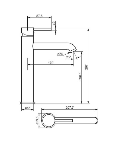 Смеситель для раковины Damixa Scandinavian Pure 360250000 Хром