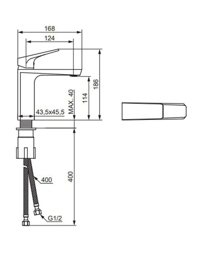 Смеситель для раковины Damixa Merkur 400210000 Хром