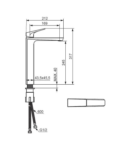 Смеситель для раковины Damixa Merkur 400250300 Черный матовый