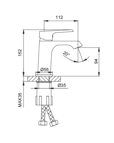 Смеситель для раковины Frap H71 F1071 Хром