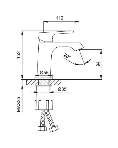 Смеситель для раковины Frap H71-9 F1071-9 Оружейная сталь