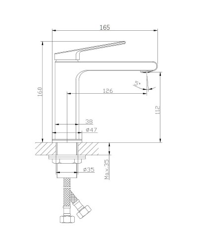 Смеситель для раковины Orange Gauss M30-021b Черный матовый