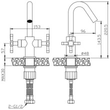 Смеситель для раковины без донного клапана Orange Mia M34-011Gr