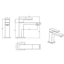 Смеситель для раковины Boheme Qubic 471-BR Бронза