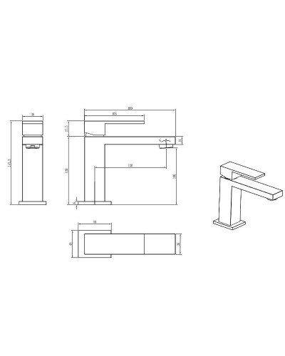 Смеситель для раковины Boheme Qubic 471-BR Бронза