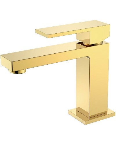 Смеситель для раковины Boheme Qubic 471-G Золото глянцевое