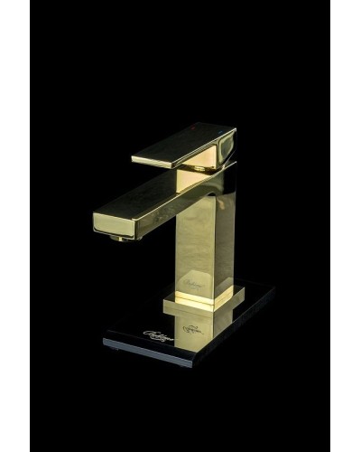 Смеситель для раковины Boheme Qubic 471-G Золото глянцевое