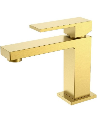 Смеситель для раковины Boheme Qubic 471-MG Золото матовое