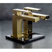 Смеситель для раковины Boheme Qubic 471-MG Золото матовое