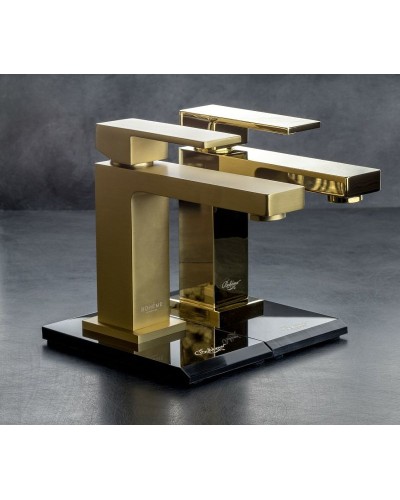 Смеситель для раковины Boheme Qubic 471-MG Золото матовое