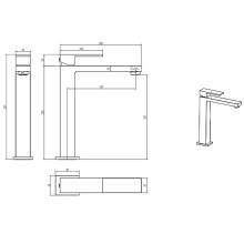 Смеситель для раковины Boheme Qubic 472-B Черный матовый