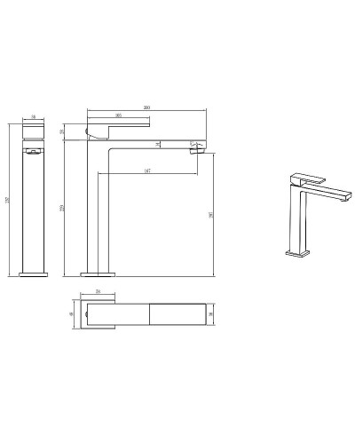 Смеситель для раковины Boheme Qubic 472-CR Хром