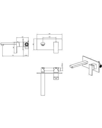 Смеситель для раковины Boheme Qubic 475-G Золото глянцевое