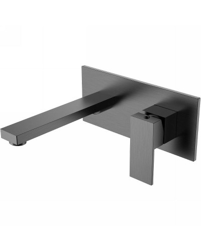 Смеситель для раковины Boheme Qubic 475-GM Оружейная сталь матовая