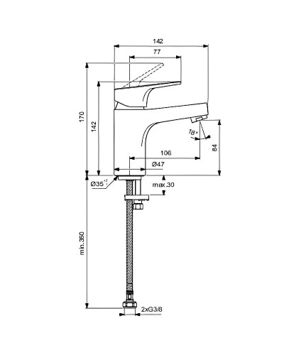 Смеситель для раковины Ideal Standard Cerabase BC827AA Хром