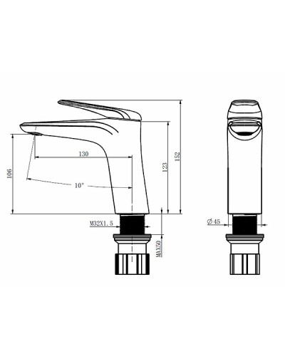 Смеситель для раковины Comforty FC074A-CKBT Белый