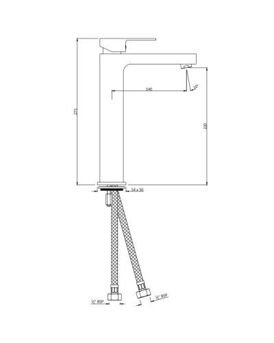 Смеситель для раковины без донного клапана Jaquar Alive ALI-CHR-85005B