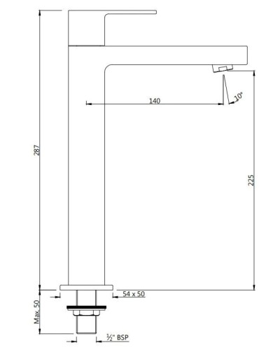 Кран для холодной воды Jaquar Alive ALI-CHR-85021
