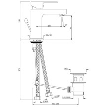 Cмеситель для раковины с донным клапаном Jaquar Alive ALI-CHR-85051B