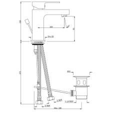 Cмеситель для раковины с донным клапаном Jaquar Alive ALI-CHR-85051B