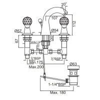 Cмеситель для раковины с донным клапаном Jaquar Rendezvous CTL-GLD-8191