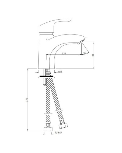 Смеситель для раковины без донного клапана Jaquar Eko EKO-CHR-33023B