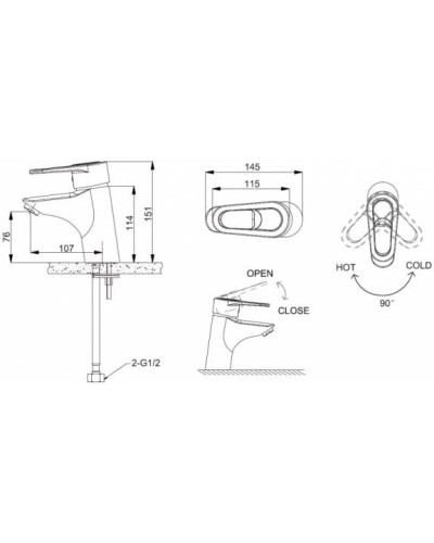Смеситель для раковины Bravat Loop F1124182CP-RUS