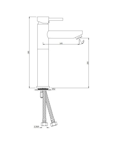 Смеситель для раковины без донного клапана Jaquar Florentine FLR-CHR-5005NB