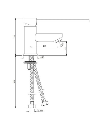 Смеситель для раковины без донного клапана Jaquar Florentine FLR-CHR-5033B