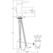 Cмеситель для раковины с донным клапаном Jaquar Florentine FLR-CHR-5051B