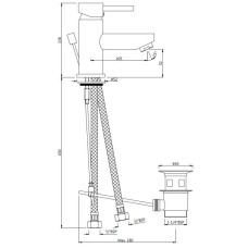 Cмеситель для раковины с донным клапаном Jaquar Florentine FLR-CHR-5051B