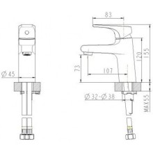 Смеситель для раковины Bravat Vega F1119177CP