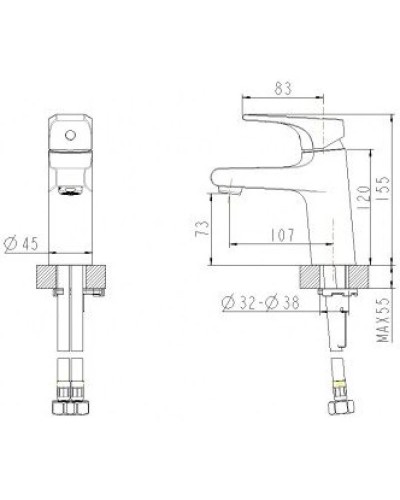 Смеситель для раковины Bravat Vega F1119177CP
