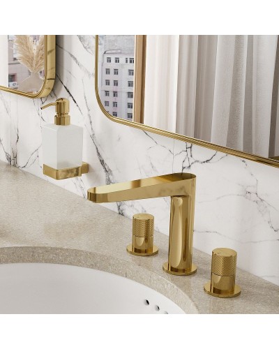 Смеситель для раковины WasserKRAFT Ems 7635 Золото глянцевое