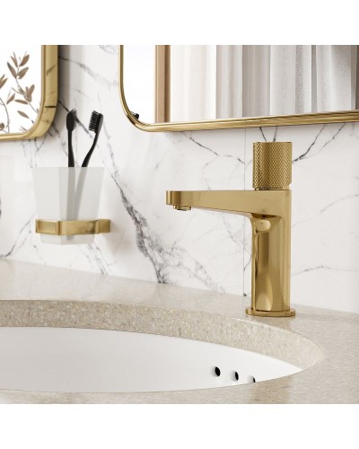 Смеситель для раковины WasserKRAFT Ems 7603 Золото глянцевое