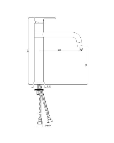 Смеситель для раковины без донного клапана Jaquar Fusion FUS-CHR-29009B
