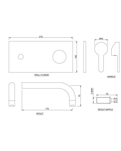 Смеситель для раковины без донного клапана Jaquar Fusion FUS-CHR-29233K